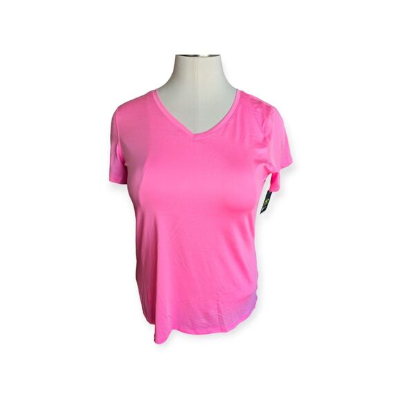 Athletic Works Women's XL Short Sleeve V-Neck T-Shirt Tee Pink - Picture 1 of 6